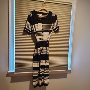 NNW Icicle cashmere midi contrast dress